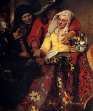  Barroca Lienzo - La alcahueta barroca Johannes Vermeer